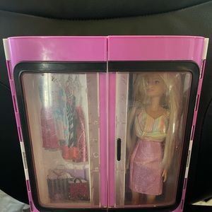 Vintage barbie closet with barbie doll